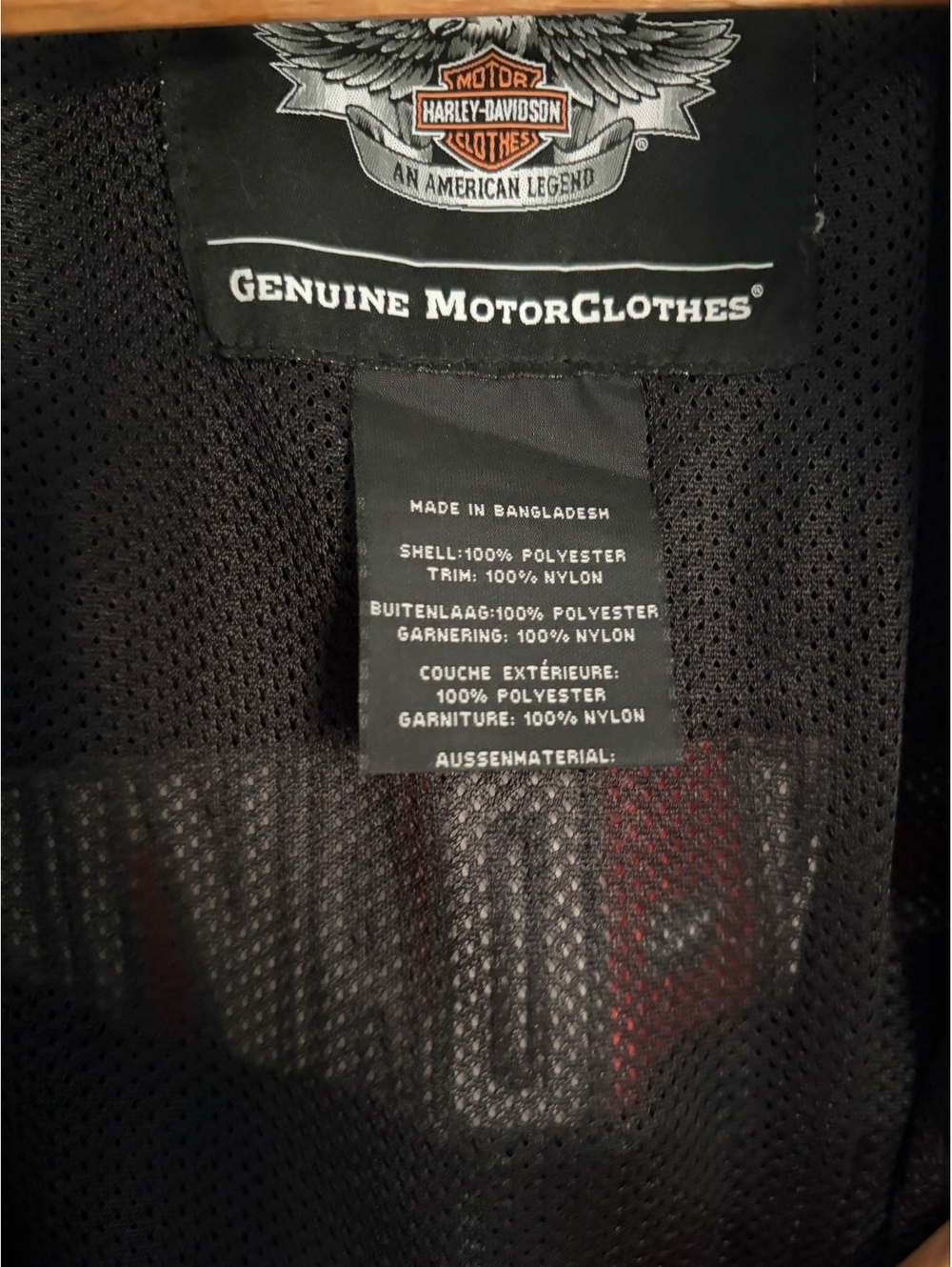 Harley-Davidson Mesh Motorcycle Riding Jacket Mens Medium Black Orange - Picture 3 of 6
